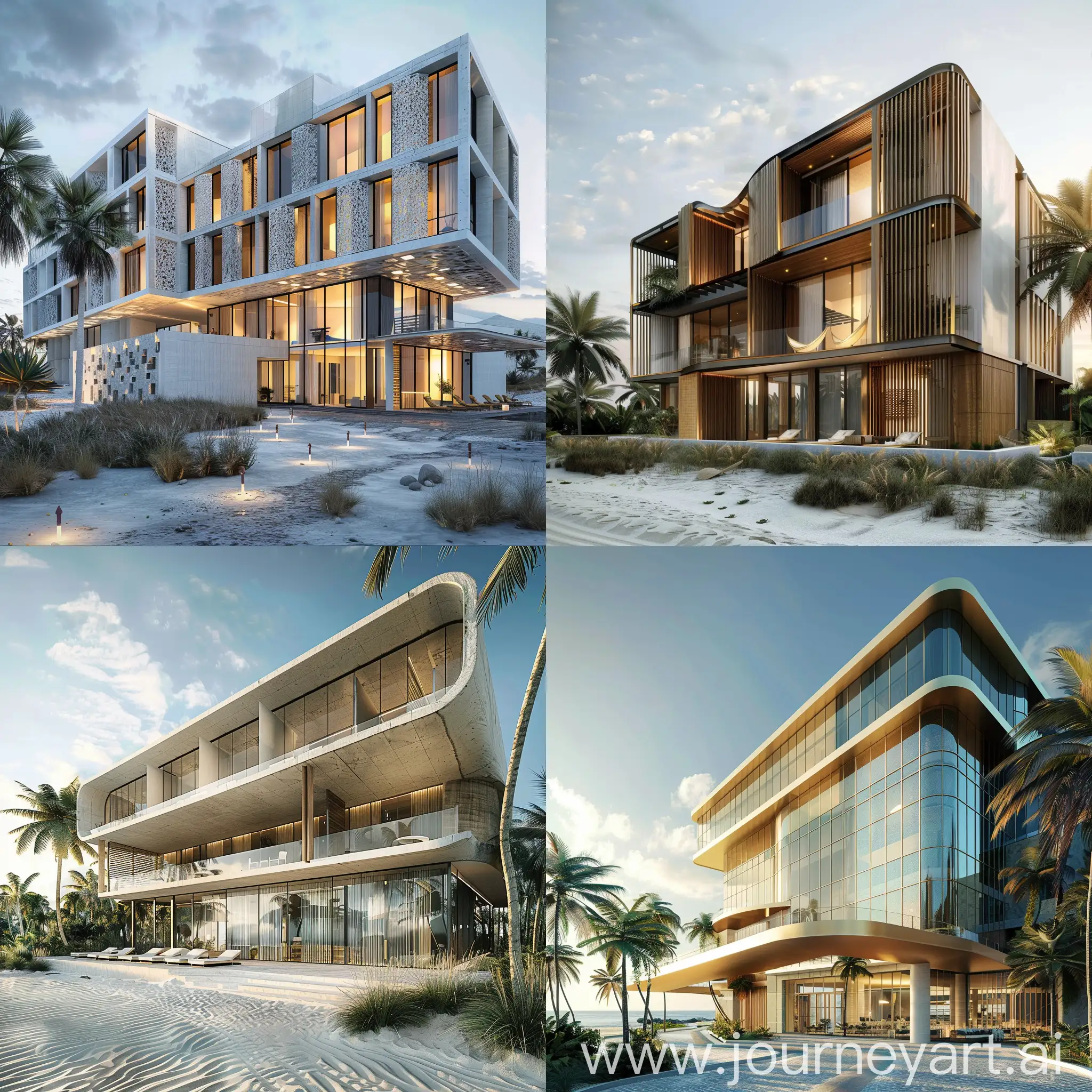 exterior 
modern form for beach hotel design
