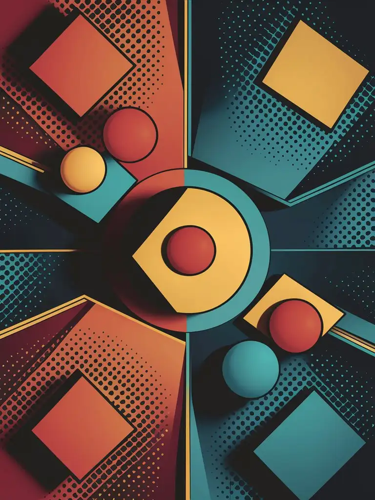 Vibrant-Geometric-Abstract-Wallpaper-with-Comic-Book-Twist