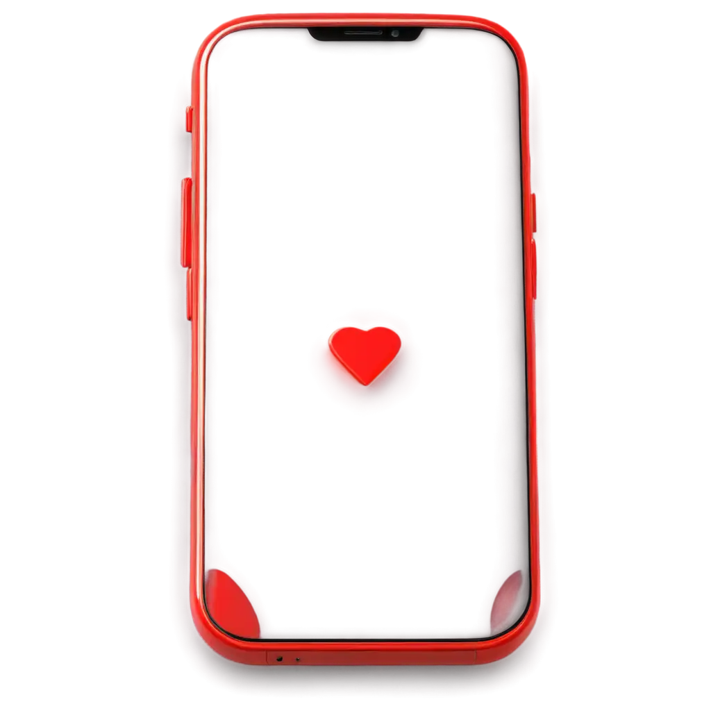 Smartphone red 3D icon illustration