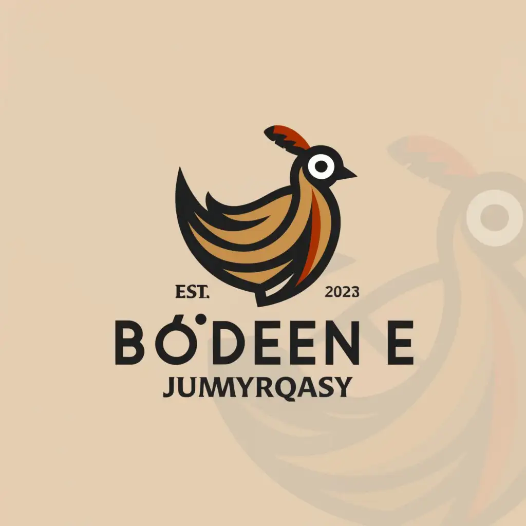 a logo design,with the text "Bödene jumyrqasy", main symbol:quails,complex,be used in Animals Pets industry,clear background
