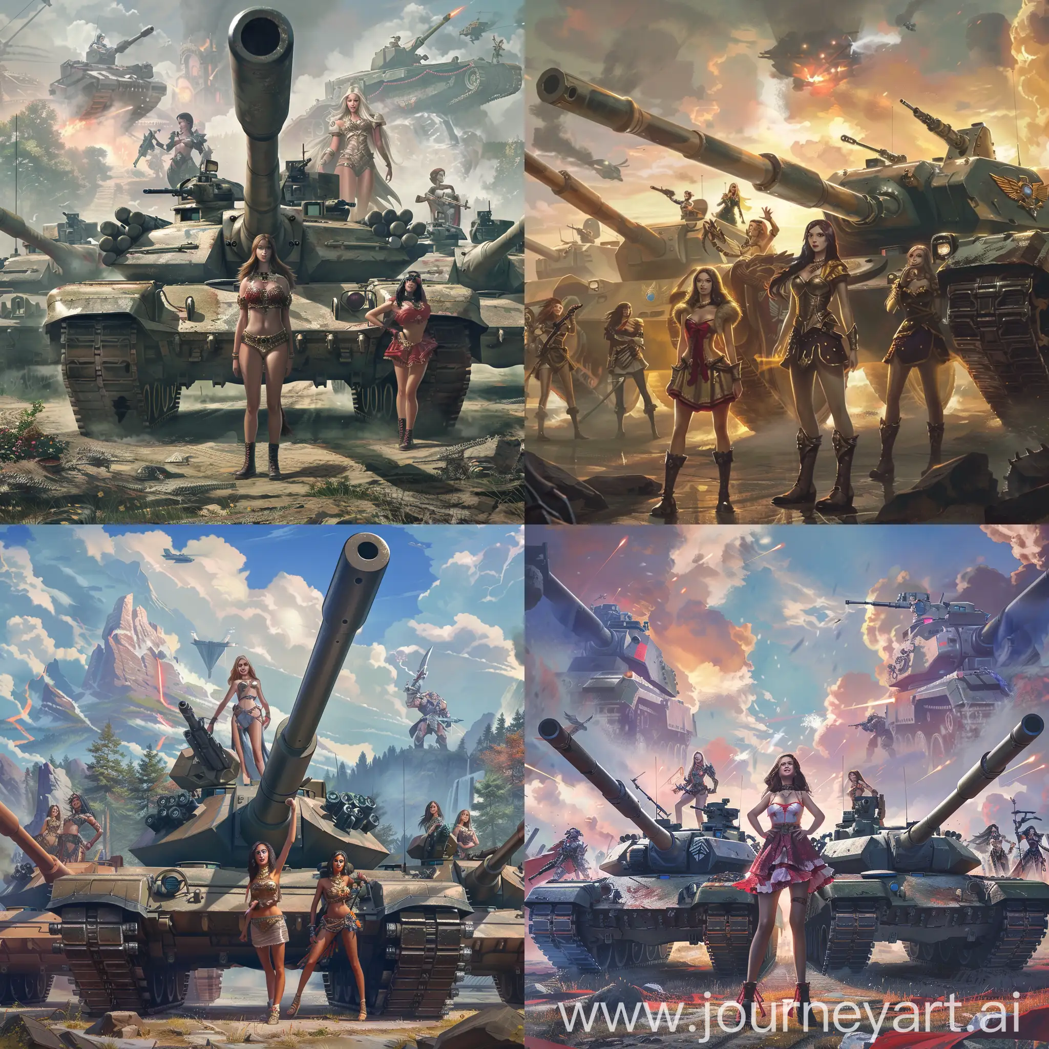 Beautiful-Girls-Posing-with-DOTA-2-Characters-and-Tanks