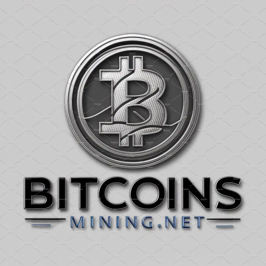 a logo design,with the text "Bitcoins-Mining.net", main symbol:All about cryptocurrencies,complex,be used in Finance industry,clear background
