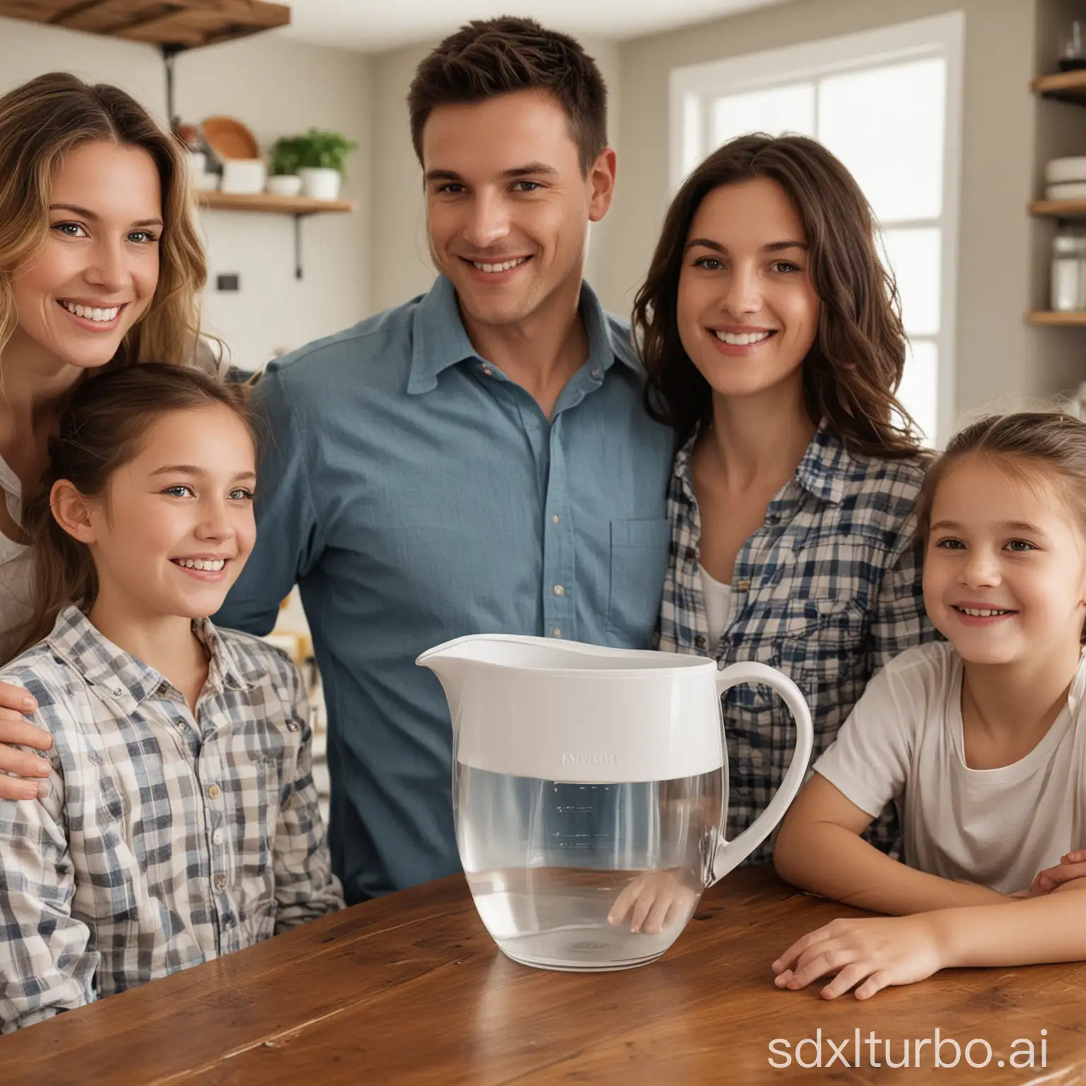 Water pitcher with family