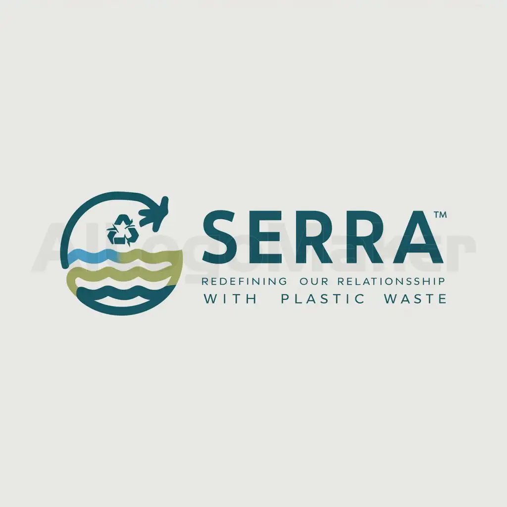 a logo design,with the text "Serra", main symbol:''Serra' is a visionary recycling initiative that redefines our relationship with plastic waste. Born from a profound commitment to environmental sustainability and community empowerment, Serra embarks on a mission to reclaim our beaches from the scourge of plastic pollution. With a blend of innovative technology and heartfelt dedication, we meticulously collect, treat, and transform discarded plastics into recycled source materials. By turning beach plastics into valuable resources, Serra not only cleans our coastlines but also fosters economic opportunities, environmental consciousness, and a profound sense of collective responsibility. Join us in the journey of Serra, where every recycled piece signifies a step towards a cleaner, greener, and more harmonious world.'',Moderate,be used in Nonprofit industry,clear background