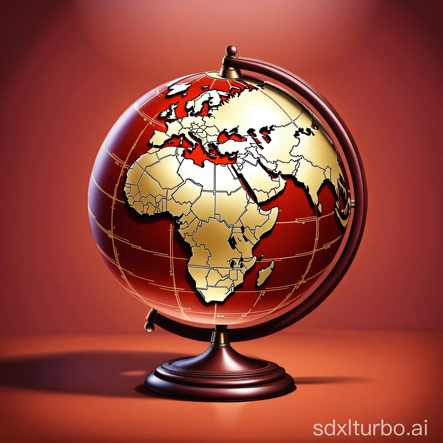 Vintage-Red-Globe-Displaying-Earths-Map