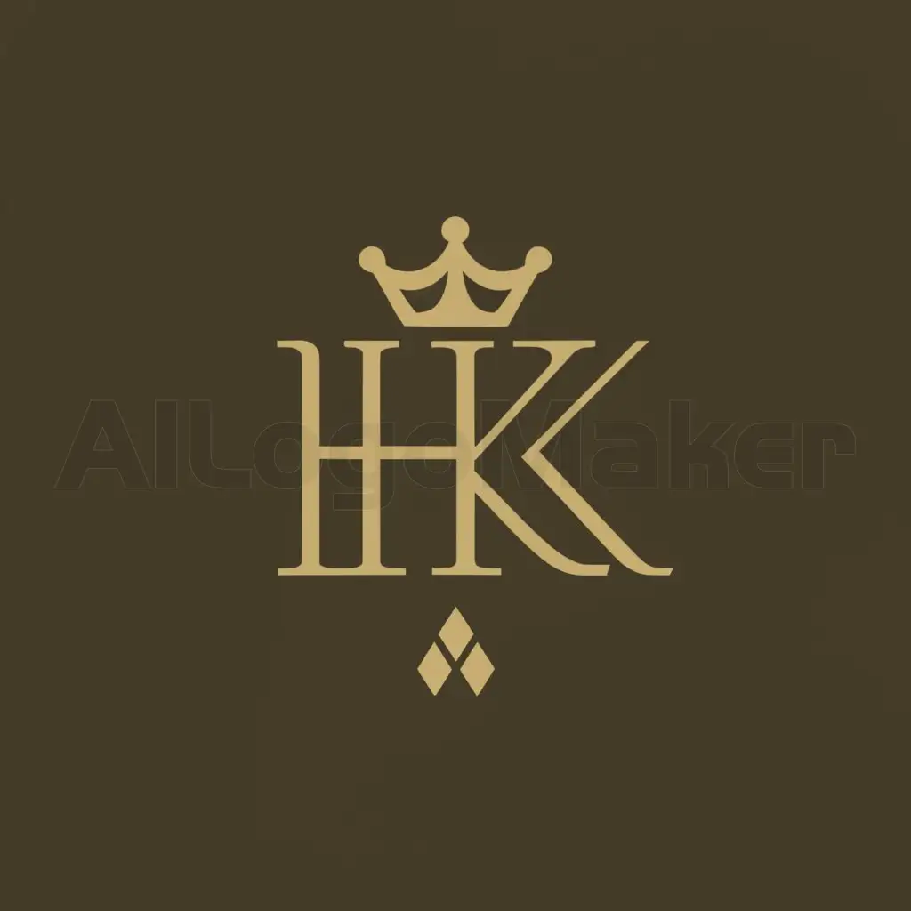 a logo design,with the text "H K", main symbol:Crown,Moderate,clear background