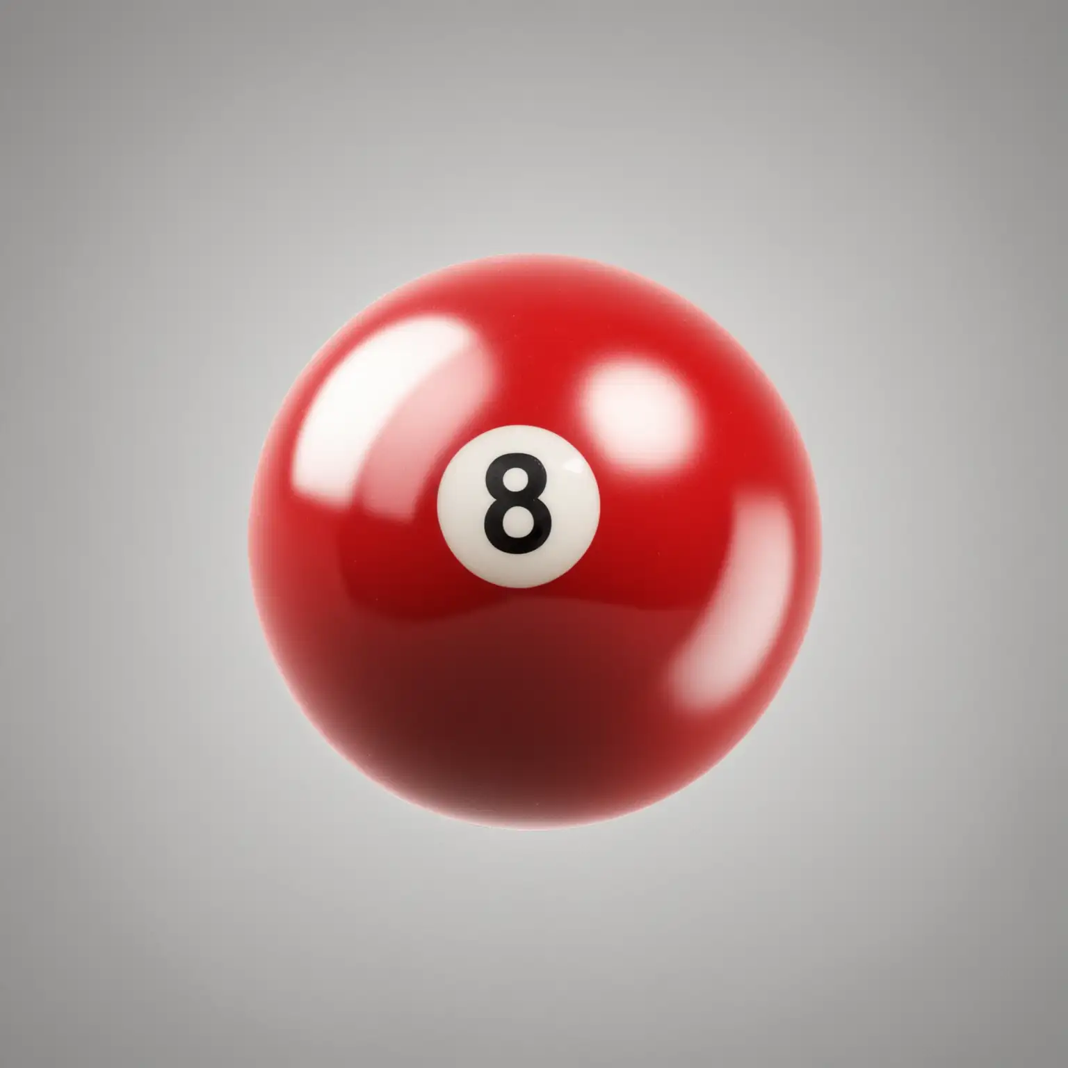 Hyper Realistic Red Billiard Ball Floating Isolated on White Background