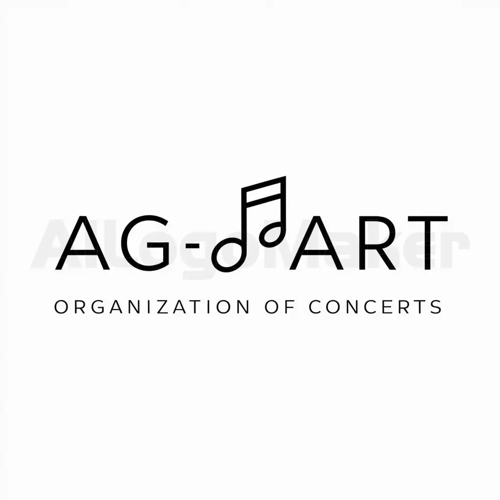a logo design,with the text "organization of concerts", main symbol:AG-Art,Minimalistic,be used in Events industry,clear background