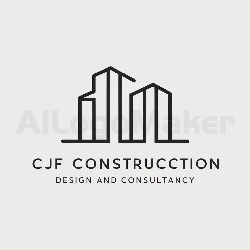 LOGO-Design-For-CJF-Construction-Design-and-Consultancy-Architectural-Elegance-in-Minimalist-Style