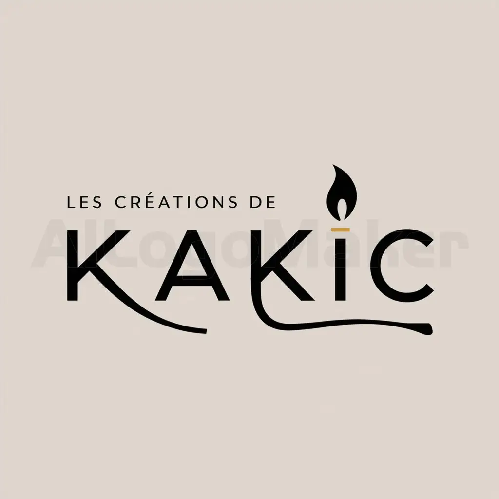 a logo design,with the text "Les créations de Kakic", main symbol:Bougie,Moderate,be used in Retail industry,clear background