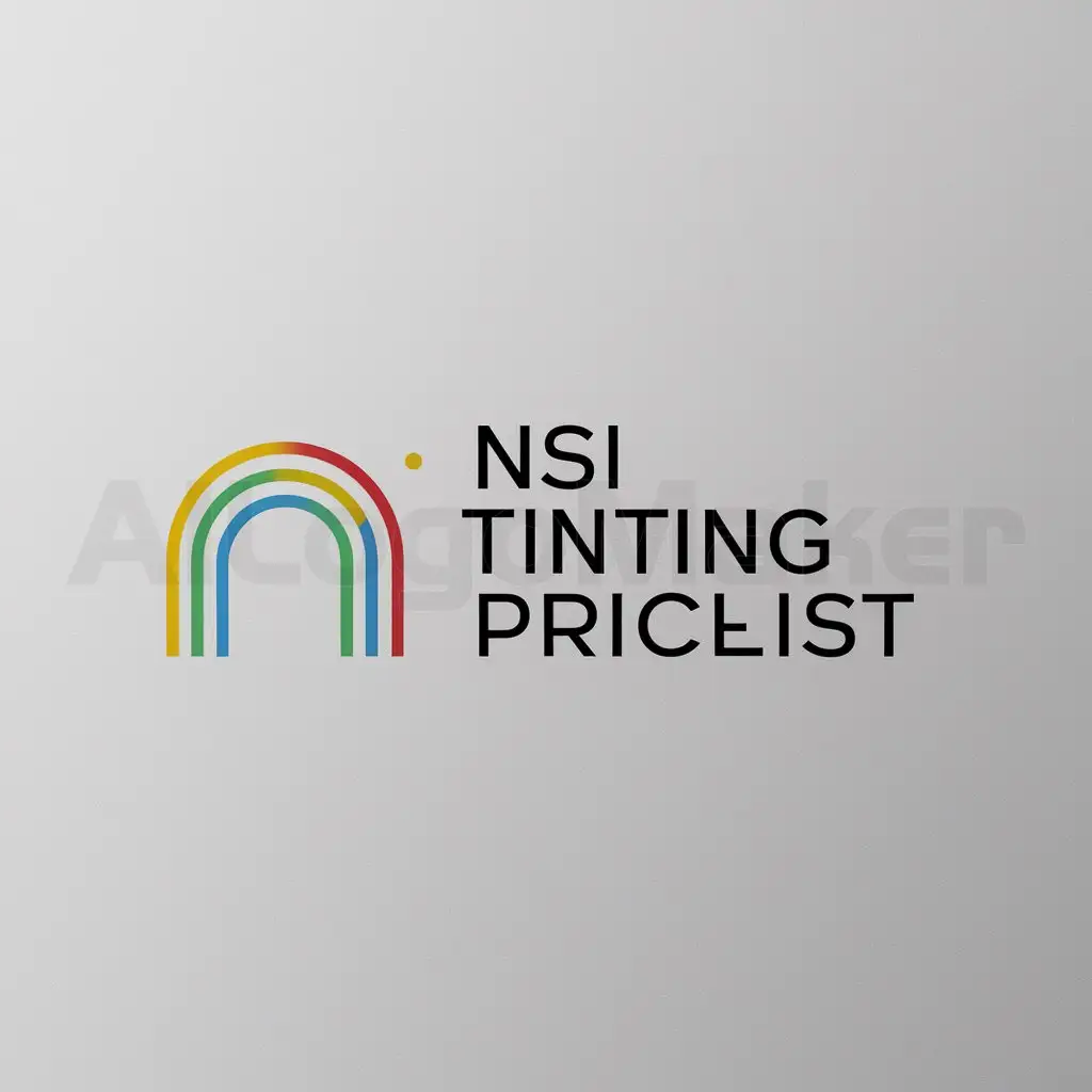 a logo design,with the text "NSI Tinting Pricelist", main symbol:a spectrum of color,Minimalistic,be used in Others industry,clear background