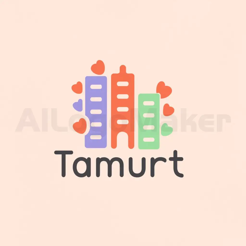 a logo design,with the text "TAMURT", main symbol:a city recyclable and fool of love and respect,Moderate,be used in Home Family industry,clear background