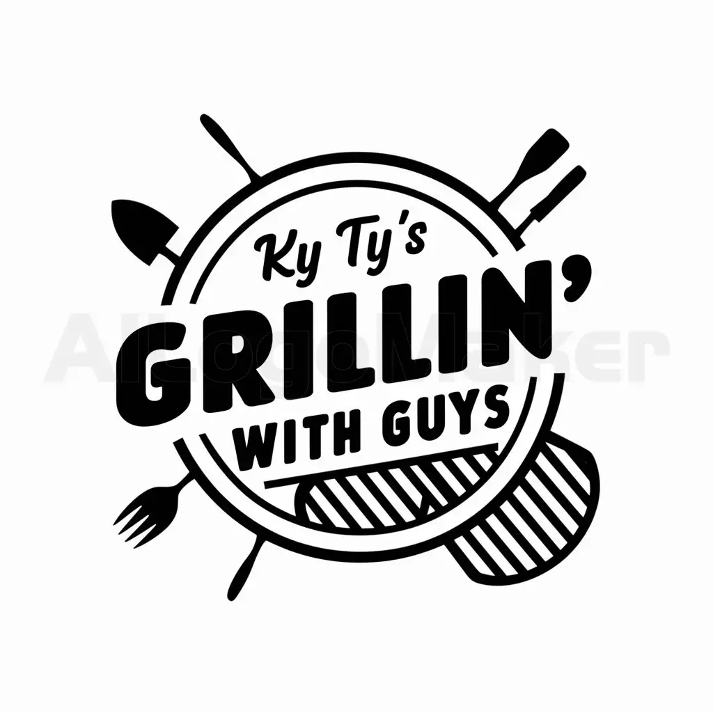 LOGO-Design-for-Ky-Tys-Grillin-with-Guys-Circular-Emblem-for-a-Vibrant-Restaurant-Experience