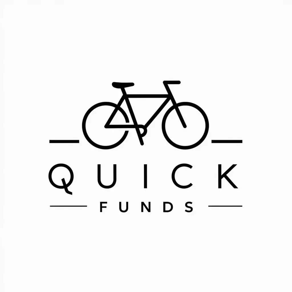 a logo design,with the text "Quick Funds", main symbol:Bicycle,Moderate,be used in Finance industry,clear background