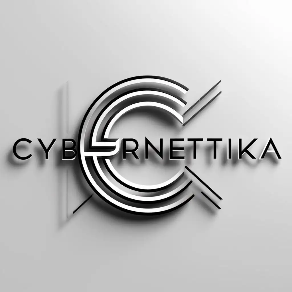 a logo design,with the text "Cybernetika", main symbol:C,Minimalistic,clear background