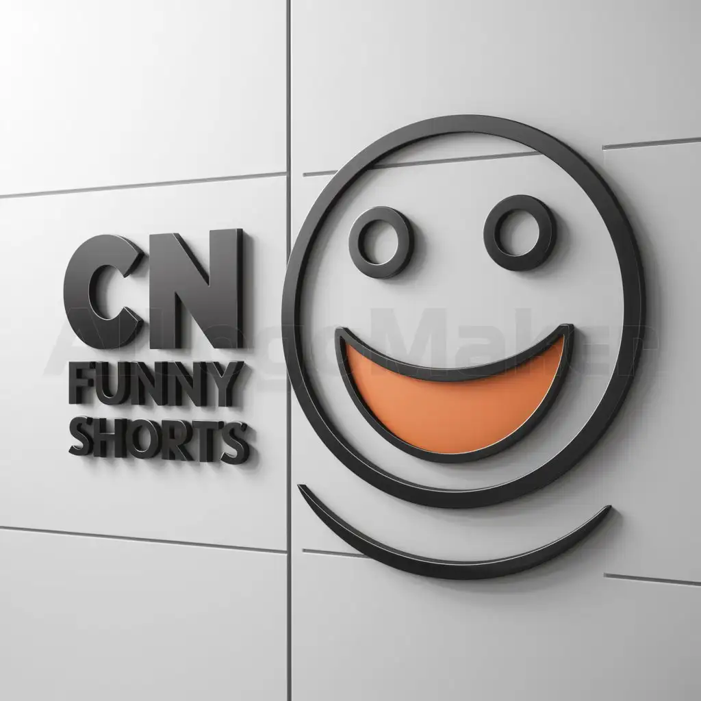 a logo design,with the text "CN Funny Shorts", main symbol:Funny Face,Moderate,clear background