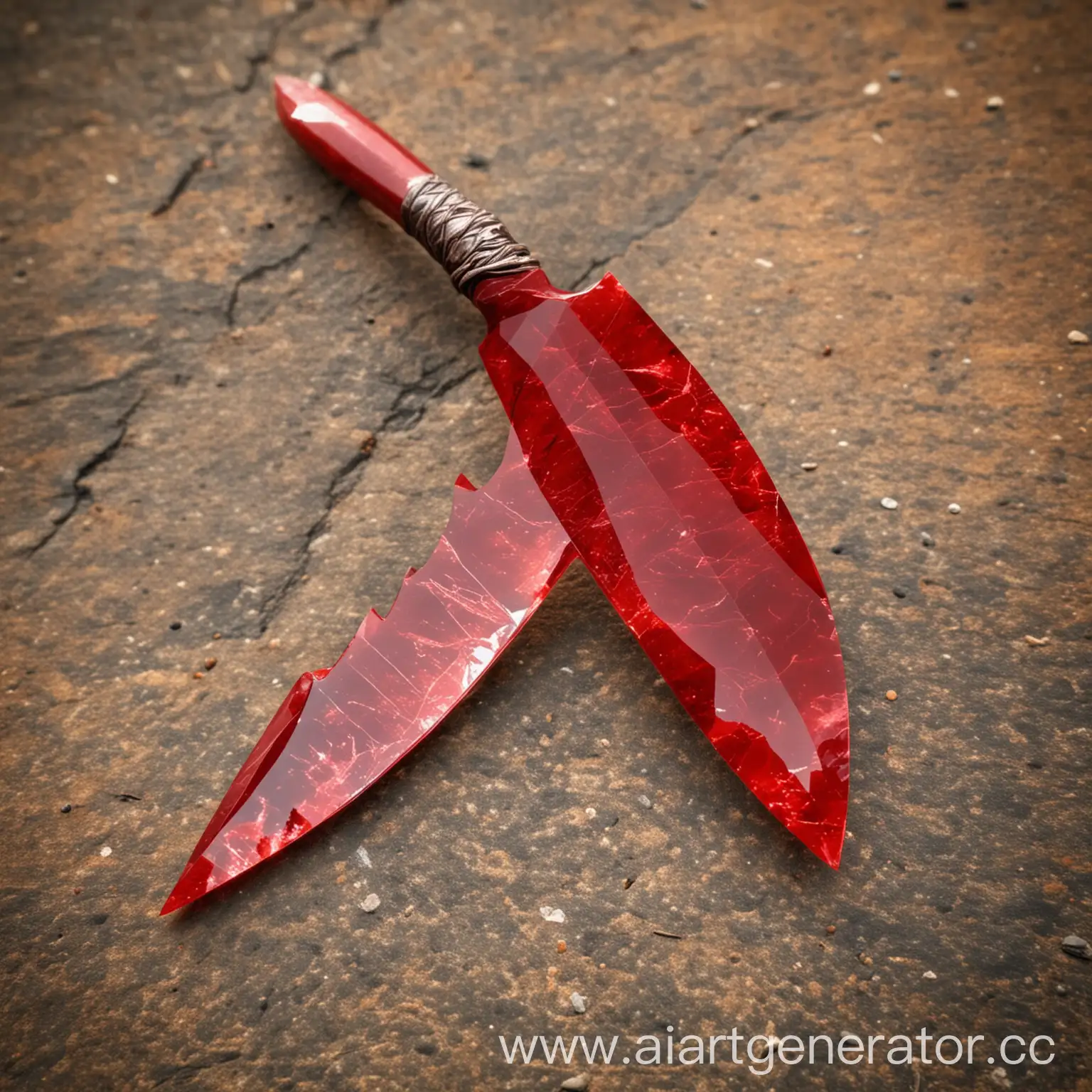 Translucent-Red-Stone-Resembling-a-Sharp-Blade