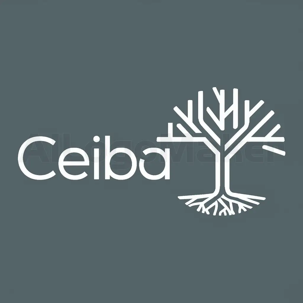a logo design,with the text "Ceiba", main symbol:tree,Moderate,clear background