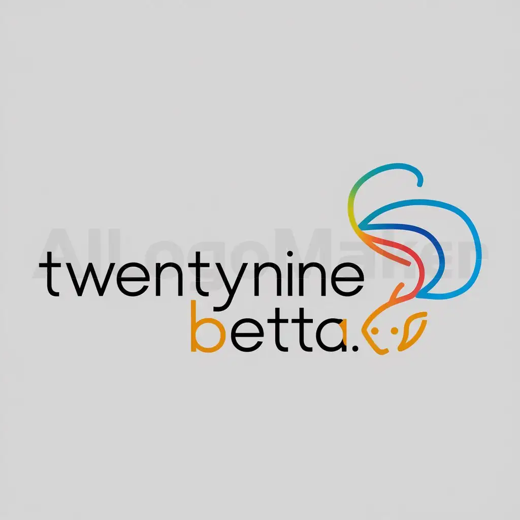 a logo design,with the text "Twentynine Betta", main symbol:Betta Multi Colour Fish,Minimalistic,be used in Technology industry,clear background