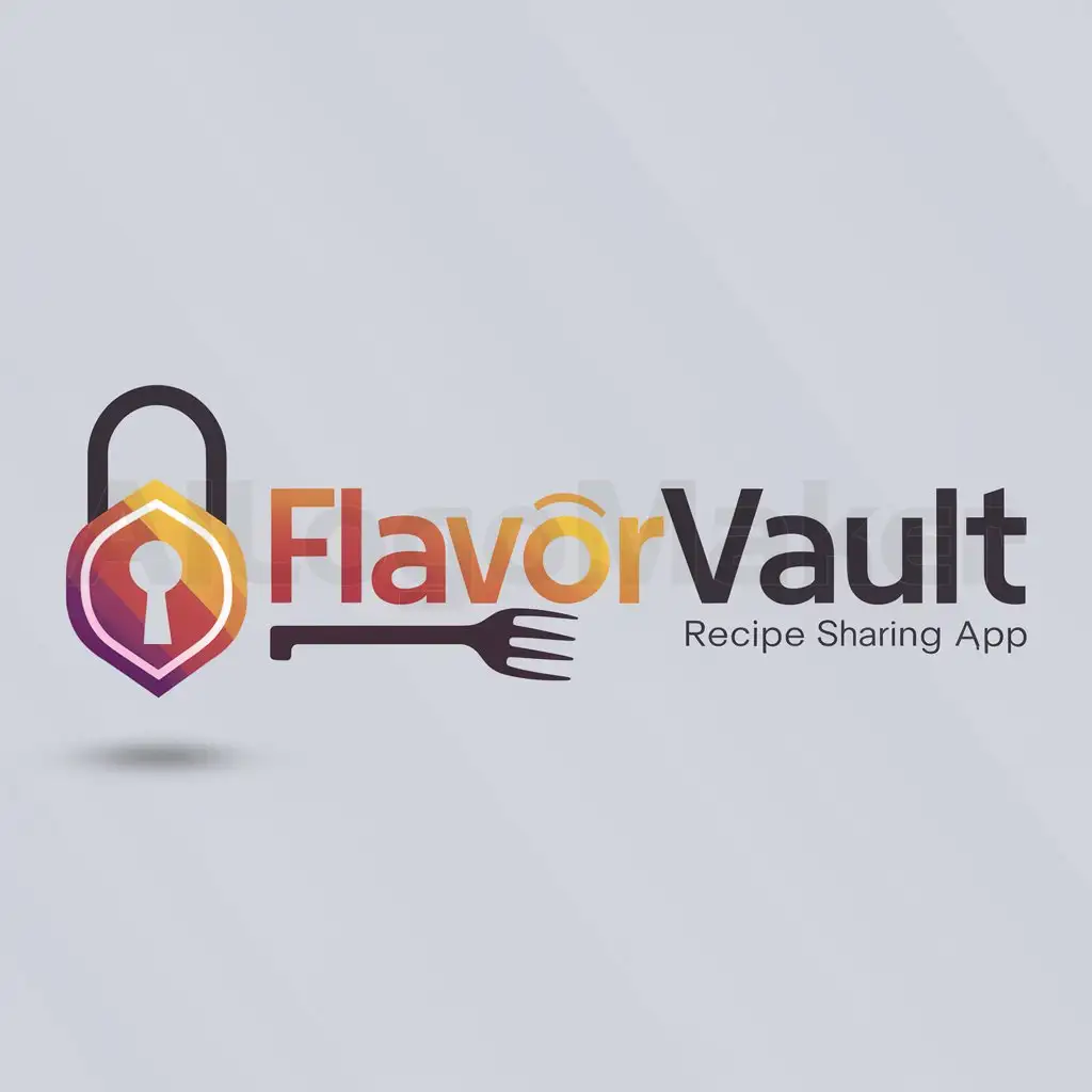a logo design,with the text "FlavorVault", main symbol:Design a logo for FlavorVault, a modern recipe sharing app where users can share, discover, and save recipes. The app includes features like ingredient search, cooking timers, user reviews, and social sharing.,Moderate,be used in Restaurant industry,clear background