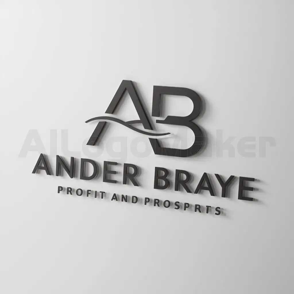 a logo design,with the text 'Ander Braye', main symbol:AB, profit, Minimalistic, clear background