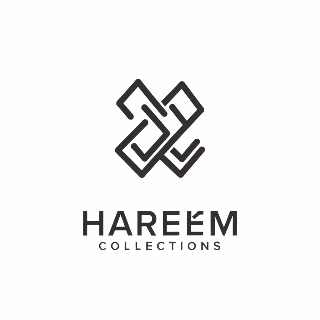 a logo design,with the text "Hareem Collections", main symbol:Fabric,Cloth,Minimalistic,be used in fabric industry,clear background