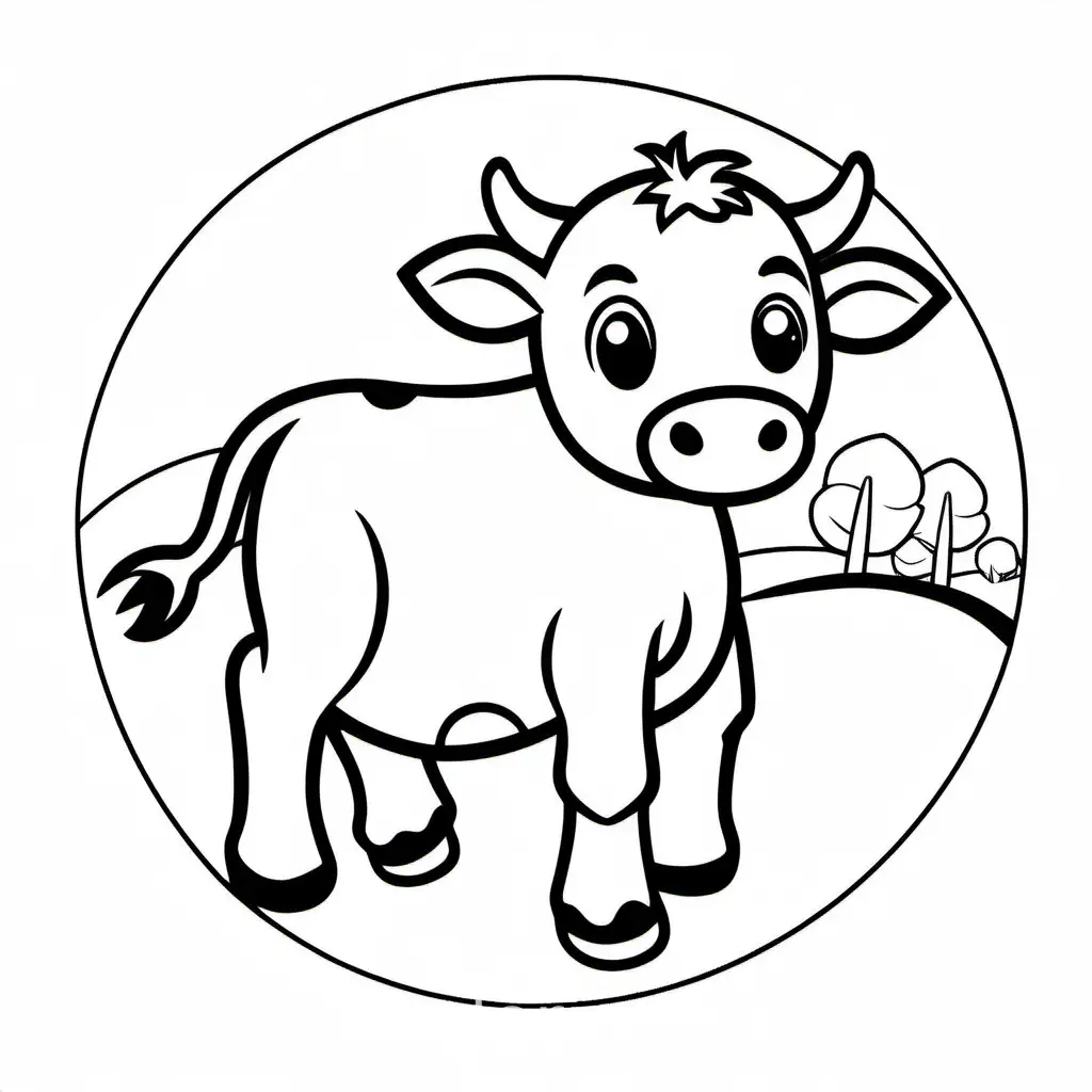 Adorable-Baby-Cow-Coloring-Page-for-Kids-Simple-Line-Art-on-White-Background