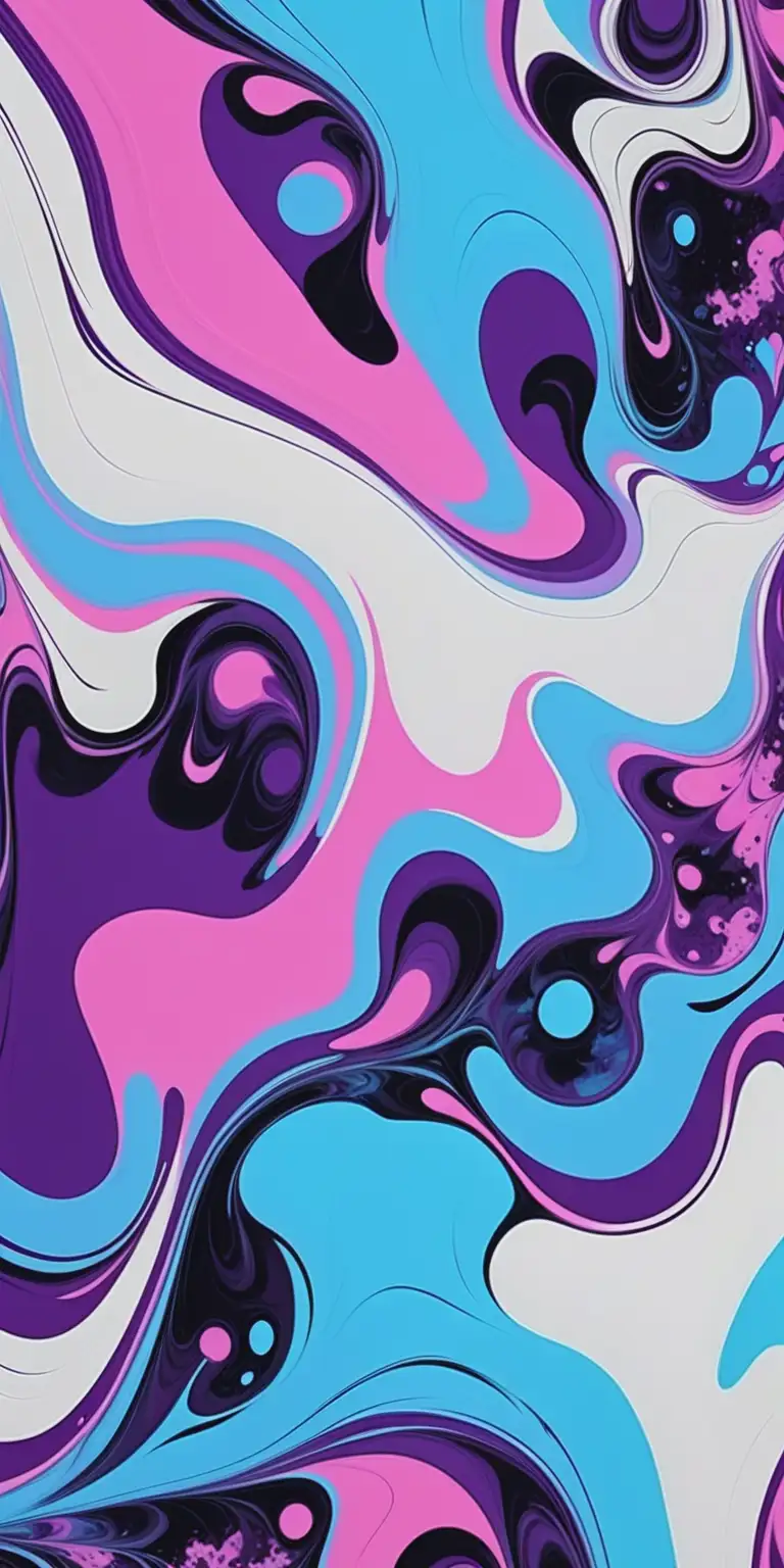 abstract wallpaper. purple, baby blue, pink, and white camo. hints of metallic armor. neon blue. marble. fractal. no humans. surreal. splash art. pour paint. multi-depths.