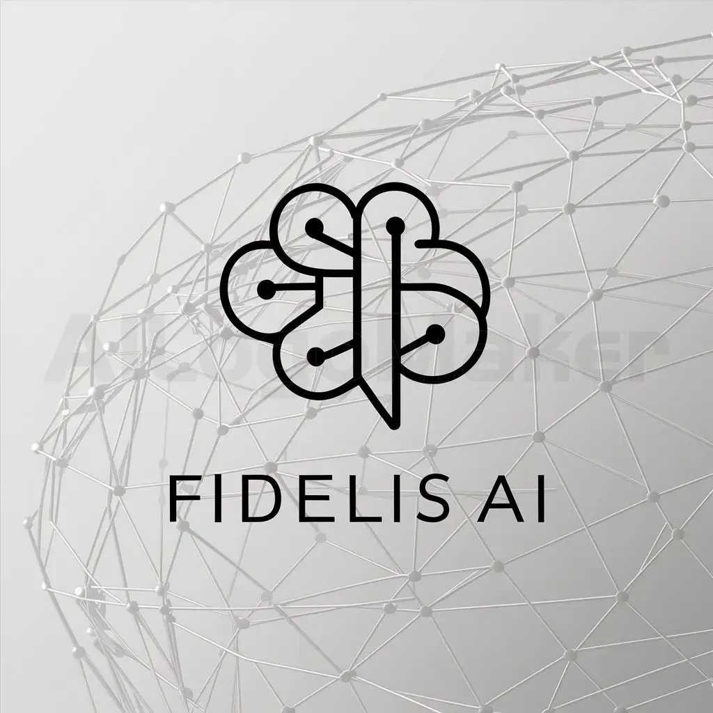 a logo design,with the text 'Fidelis AI', main symbol:heart, network, artificial intelligence,complex,be used in Technology industry,clear background