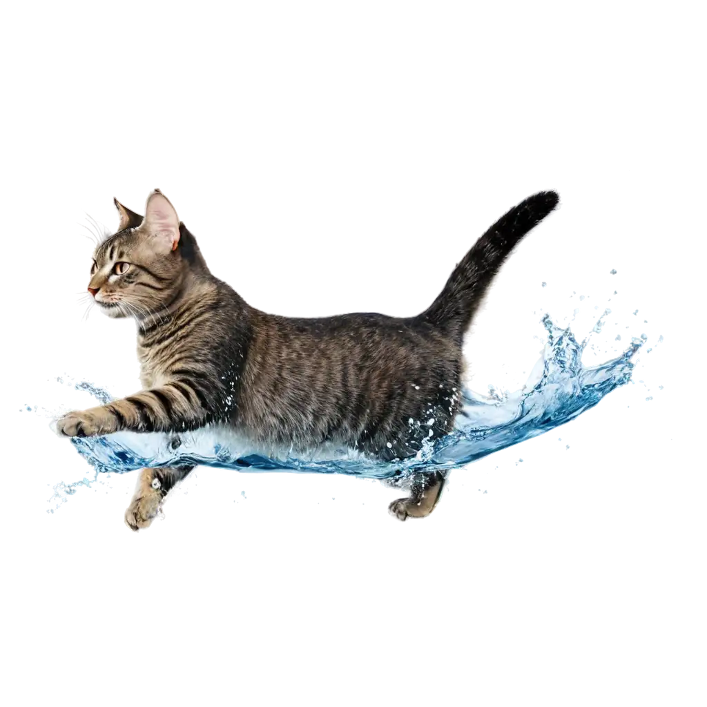 Captivating-Cat-Water-Splash-PNG-Image-Enhance-Your-Designs-with-HighQuality-Graphics