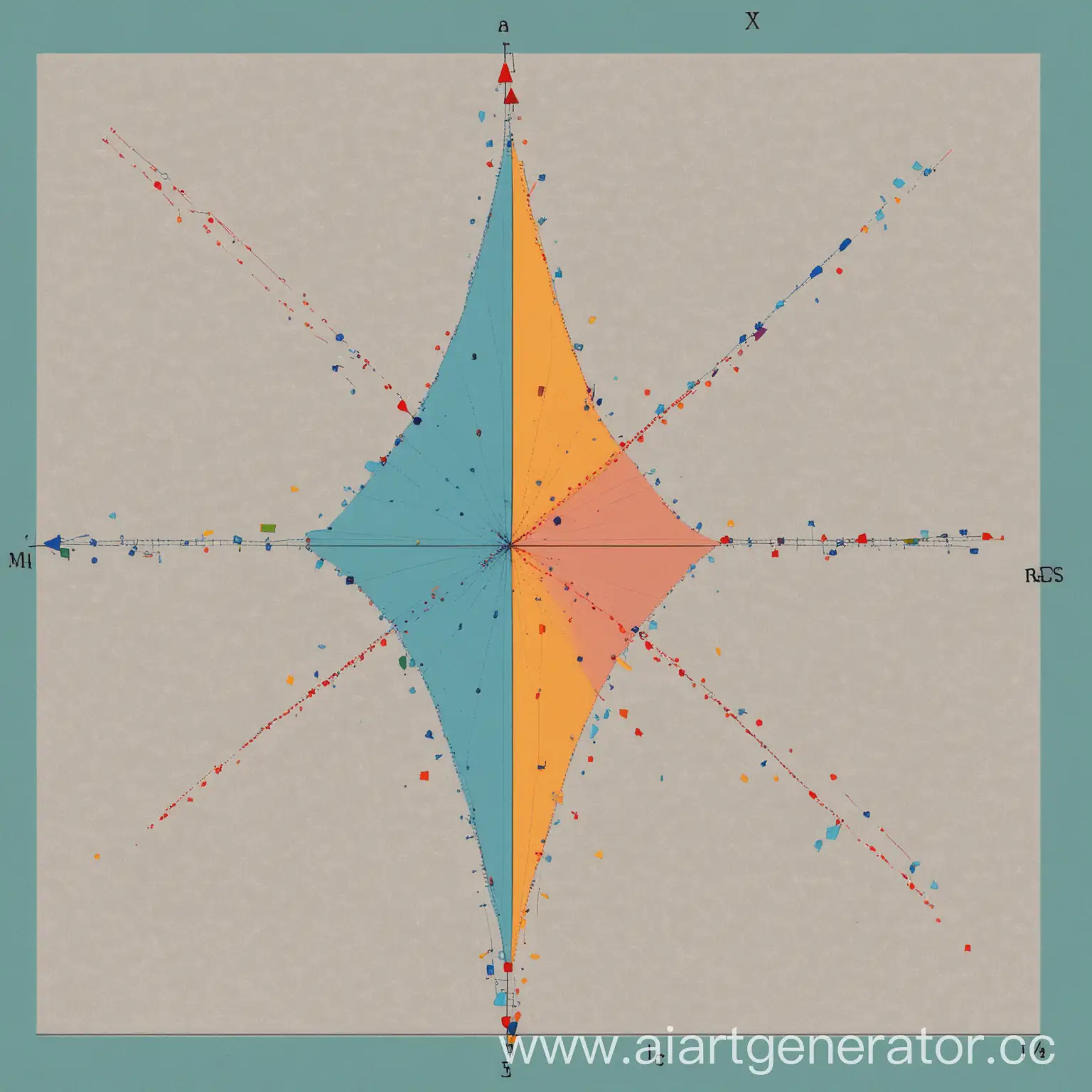 двумерная система координат с большими цветными точками на графике