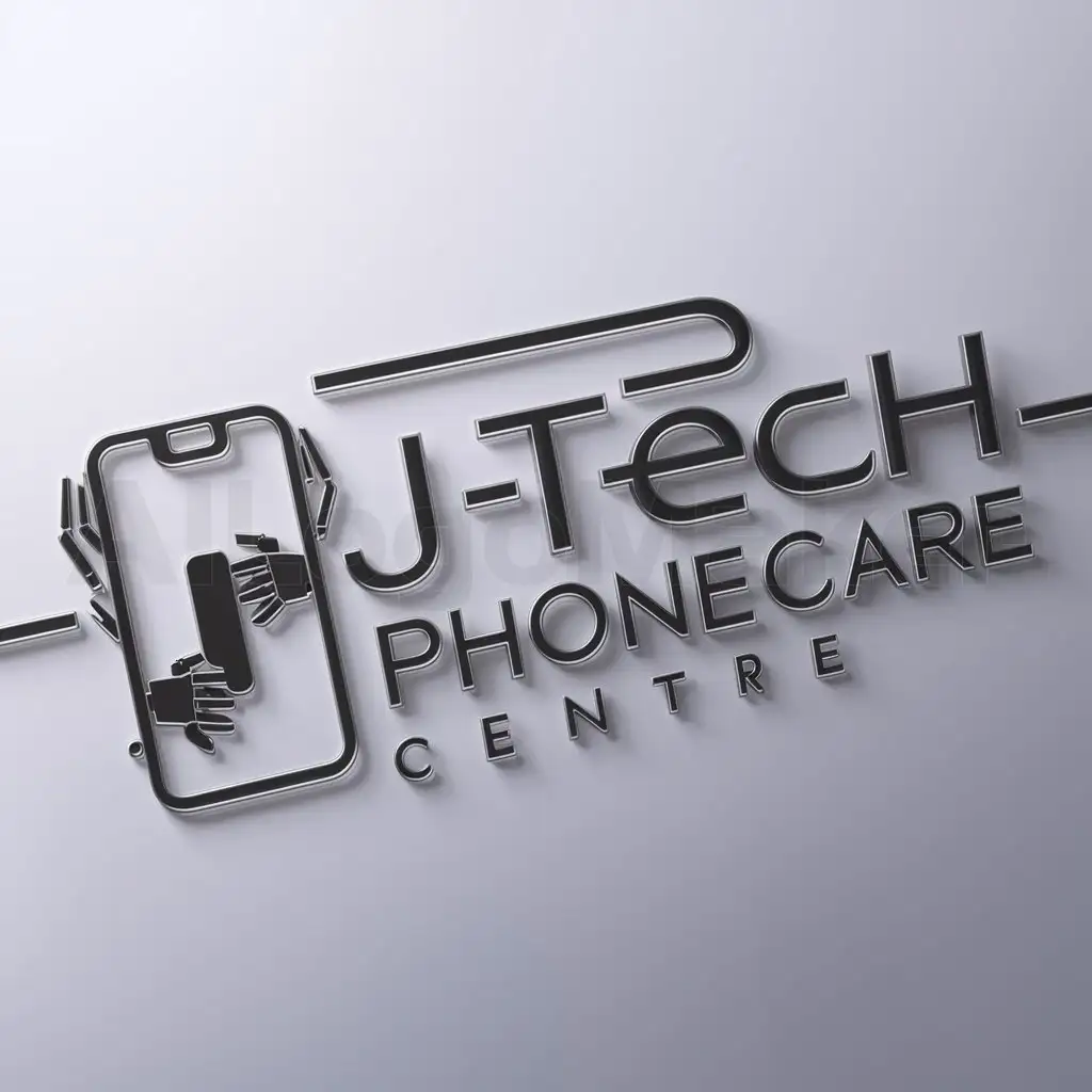  Logo design, with the text "J-TECH PHONECARE CENTRE", main symbol: Mobile phone repair, complex, for use in Technology industry, clear background