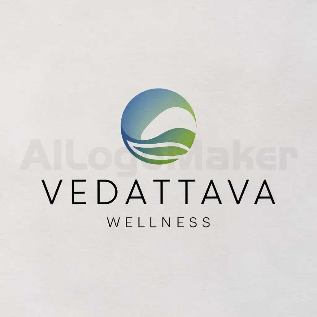 a logo design,with the text "Vedattava Wellness", main symbol:gradient,Minimalistic,be used in spa industry,clear background