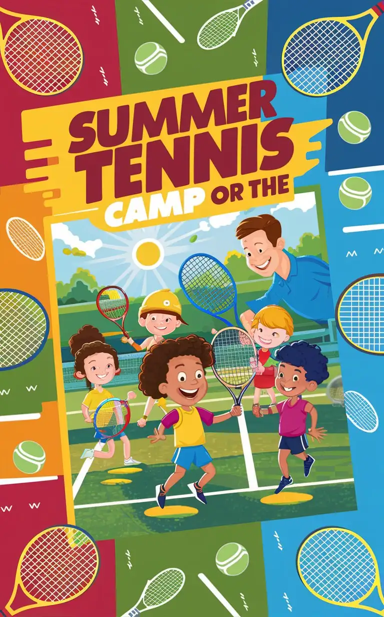 children's tennis summer camp poster