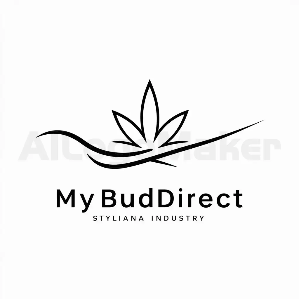a logo design,with the text "mybuddirect", main symbol:I'm in need of a combination logo that is modern, minimalistic and versatile enough to look good as only a stroke for mybuddirect and would like to keep it simple,Minimalistic,be used in marijuana industry,clear background