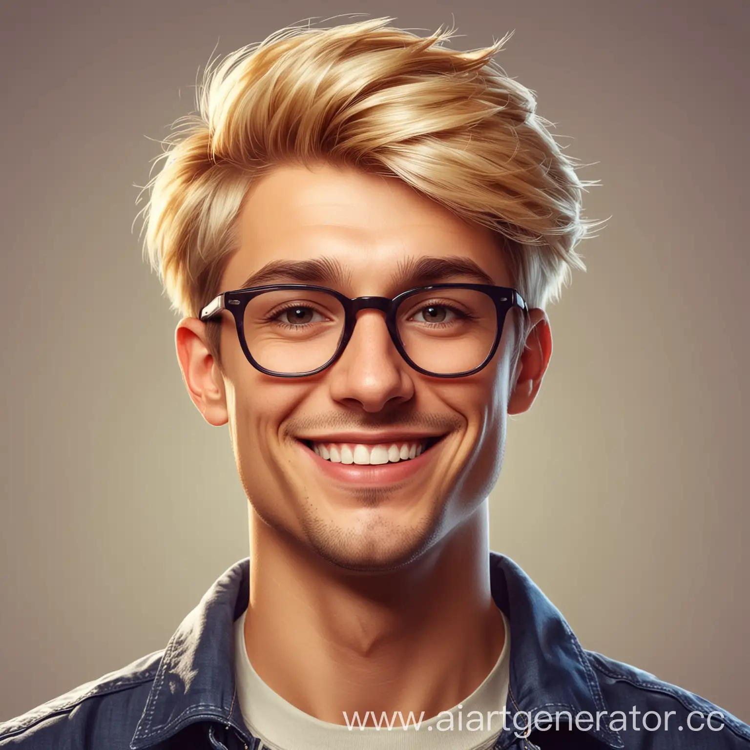 Smiling-Young-Man-Portrait-Stylish-Hipster-with-Blond-Hair-and-Glasses