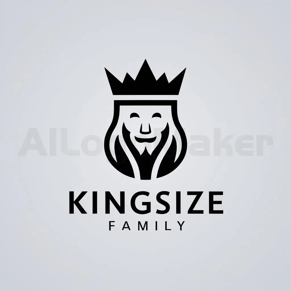 a logo design,with the text "Kingsize family", main symbol:Crown, king,Moderate,be used in Internet industry,clear background