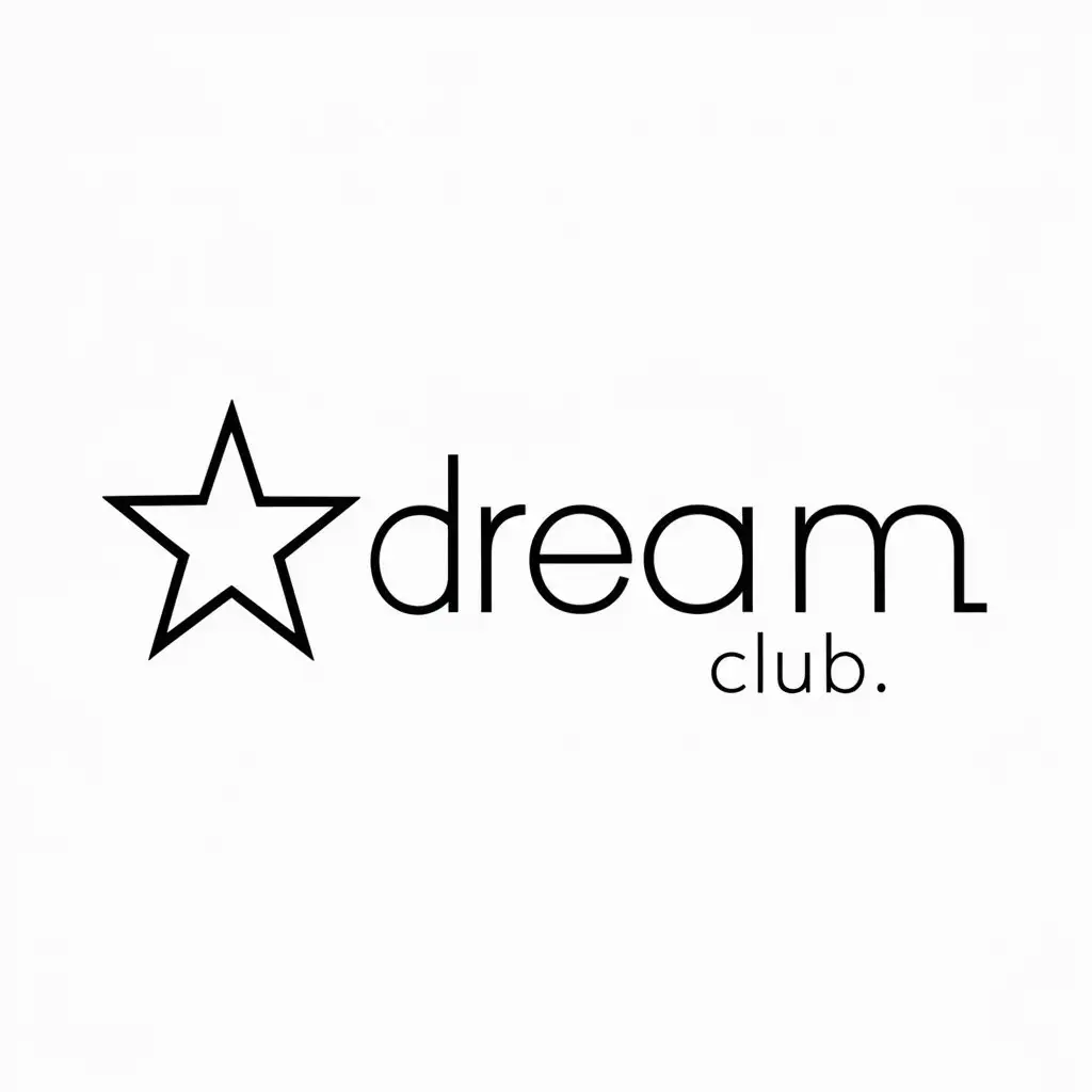 a logo design,with the text "Dream club", main symbol:star,Minimalistic,clear background