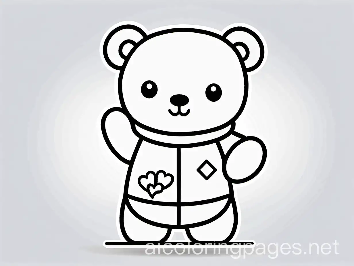 outline of a cute bear holding a big placard in his hands.
, Coloring Page, black and white, line art, white background, Simplicity, Ample White Space. The background of the coloring page is plain white to make it easy for young children to color within the lines. The outlines of all the subjects are easy to distinguish, making it simple for kids to color without too much difficulty