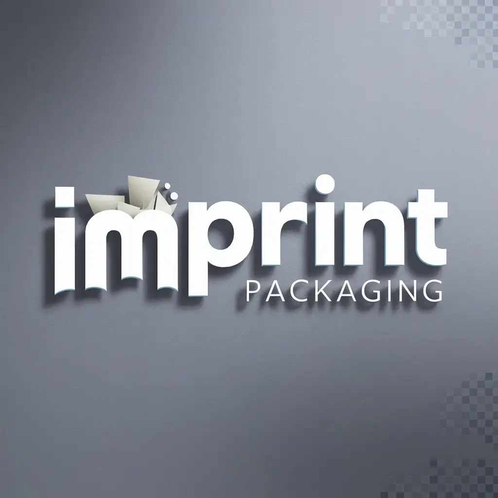 a logo design,with the text "imprint packaging", main symbol:paper,Moderate,be used in Entertainment industry,clear background