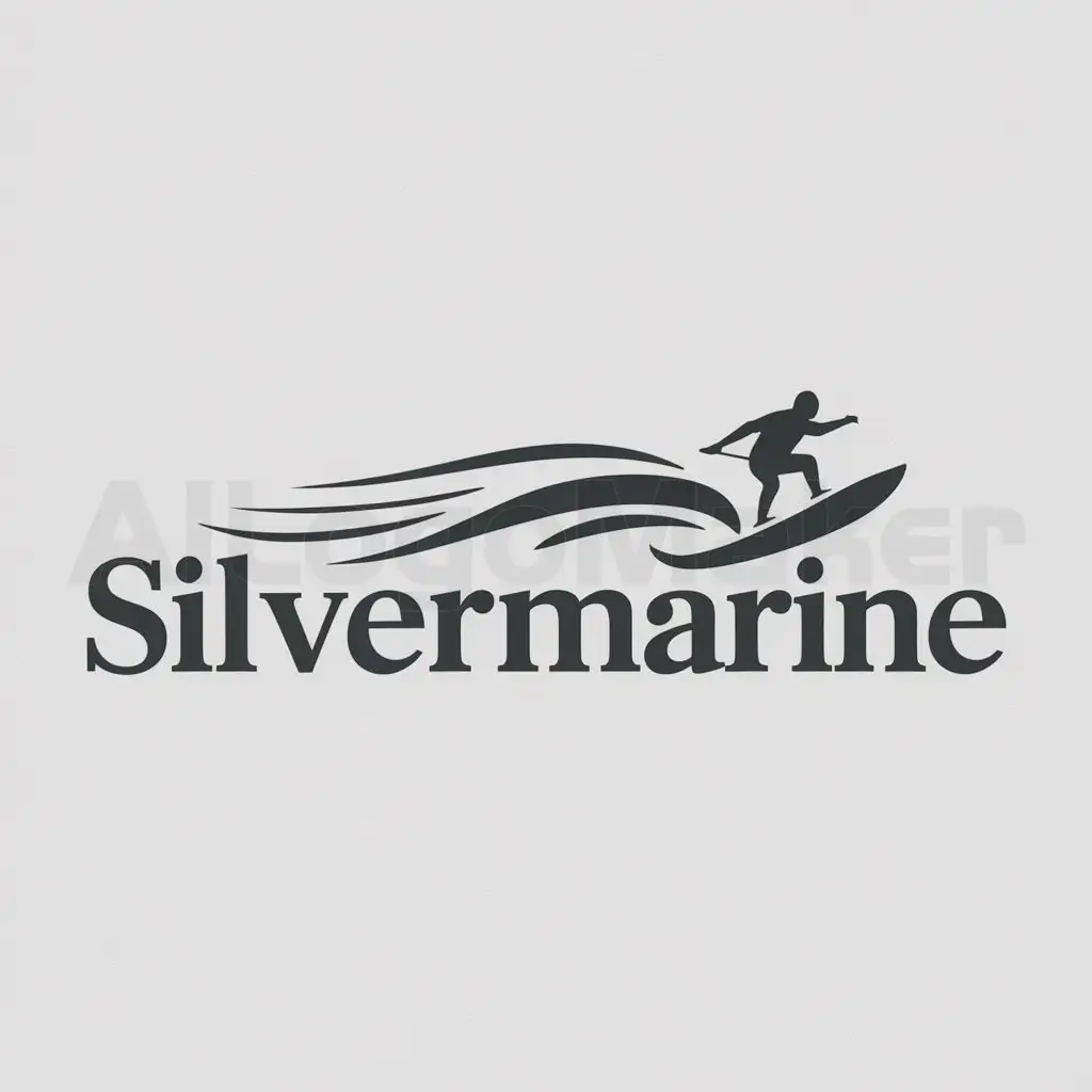 a logo design,with the text "SilverMarine", main symbol:deporte acuatico,Moderate,clear background