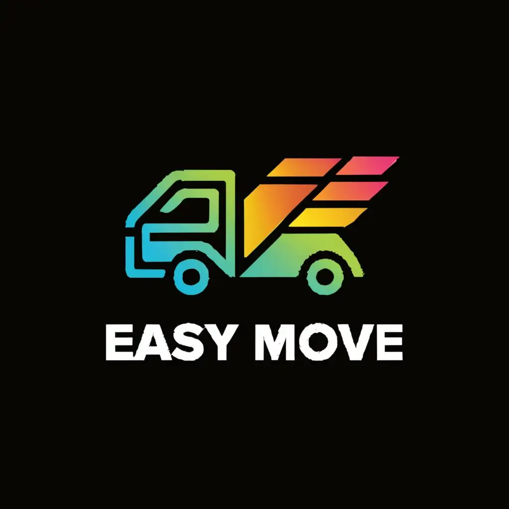 a logo design,with the text "EASY MOVE", main symbol:Light truck,complex,be used in Others industry,clear background