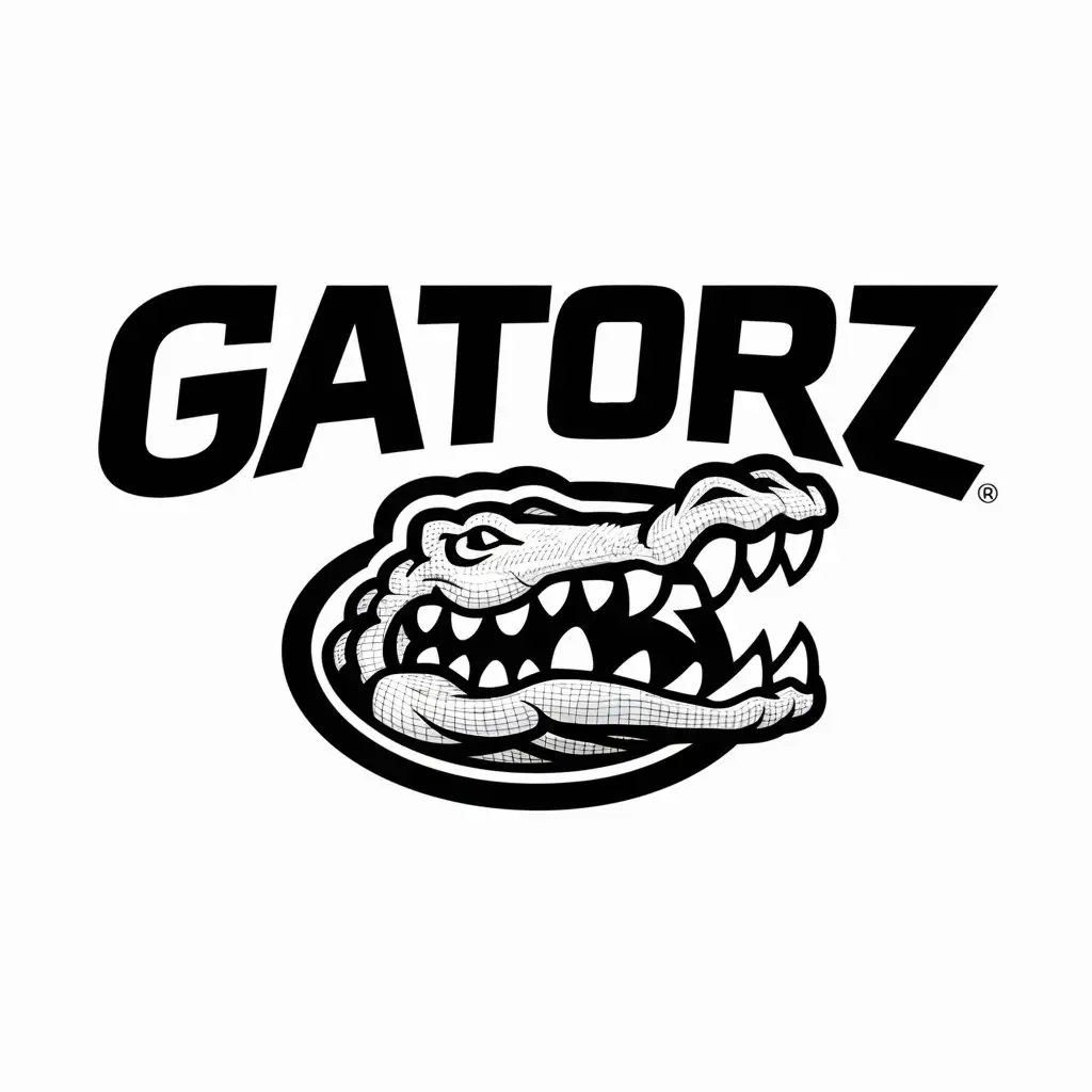 a logo design,with the text "Gatorz", main symbol:alligator mascot,complex,be used in Automotive industry,clear background