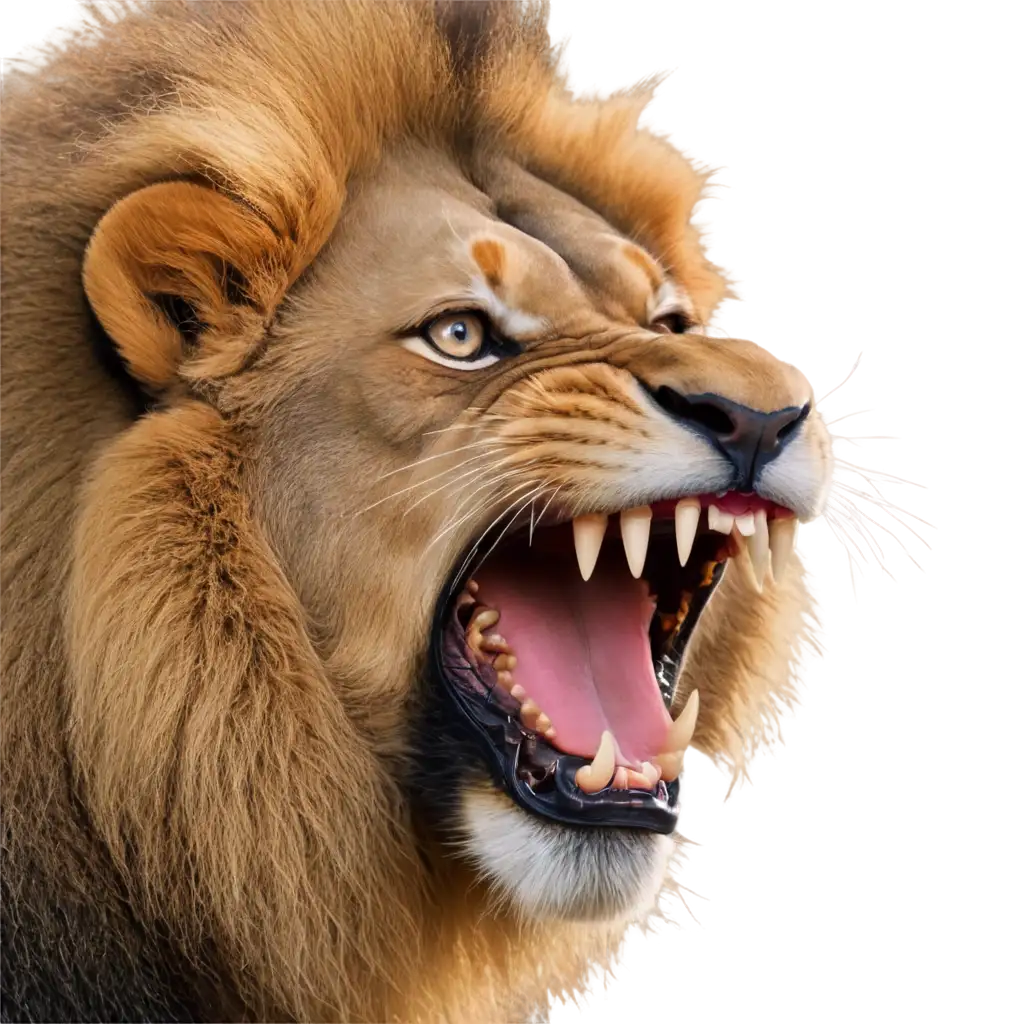 lion with big teeth