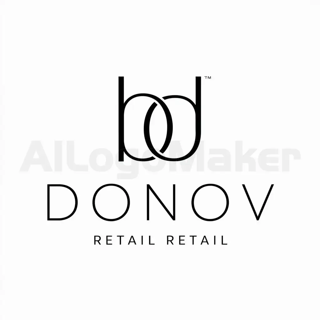 a logo design,with the text "DONOV", main symbol:D,D,Minimalistic,be used in Retail industry,clear background
