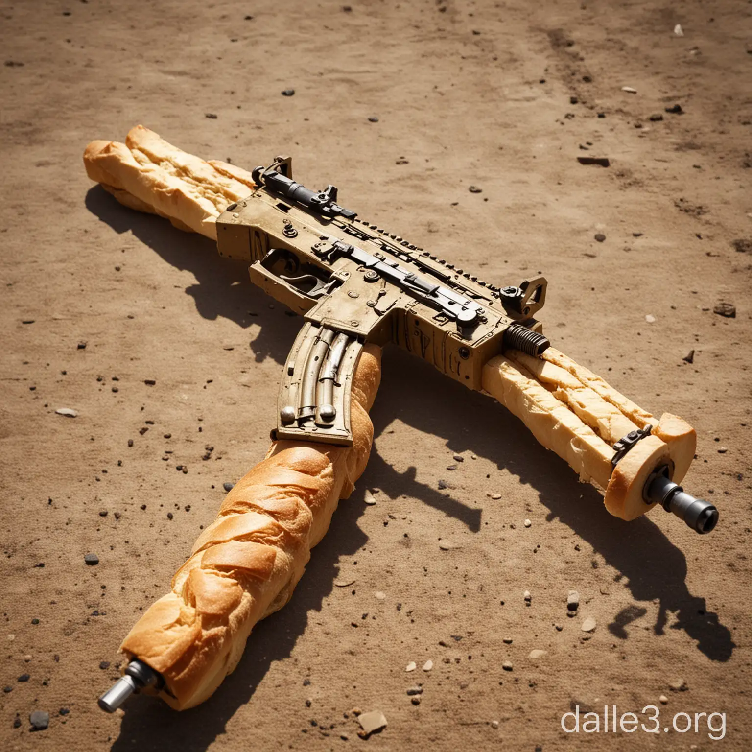 French Baguette Transformed into a Machine Gun | Dalle3 AI