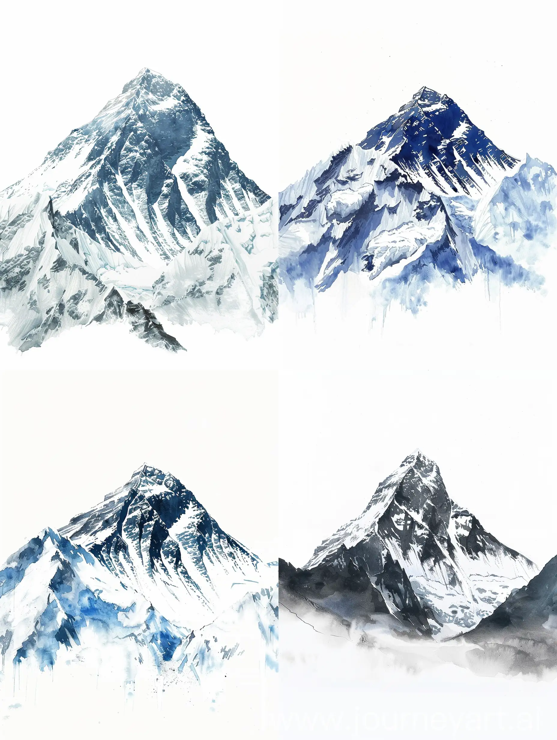 mount everest art with white background