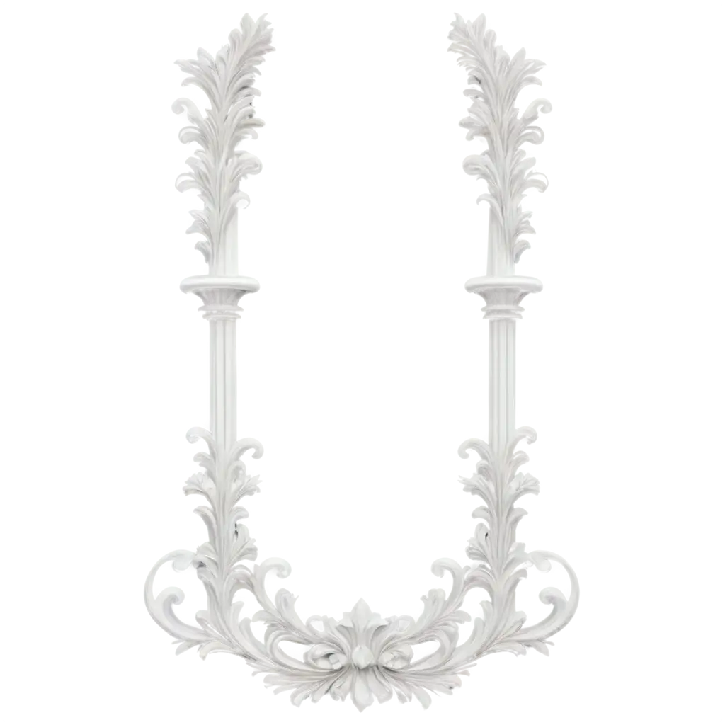 isolated Luxury white wall design bas-relief with stucco mouldings rococo element 8k, --ar 16:9 --v 6.0