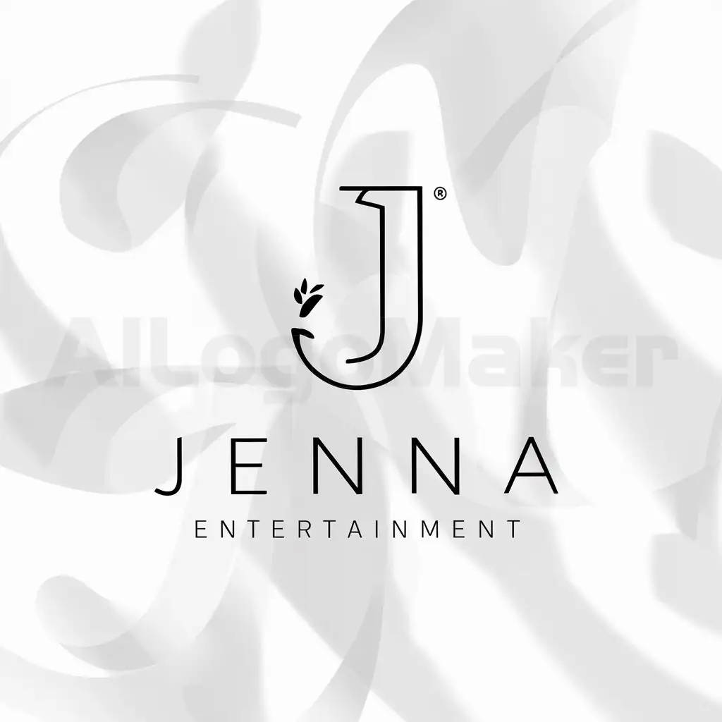 a logo design,with the text 'Jenna Entertainment', main symbol:J,Minimalistic,be used in Entertainment industry,clear background