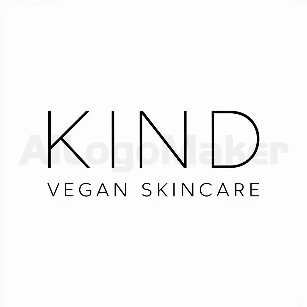 a logo design,with the text "KIND VEGAN SKINCARE", main symbol:NO SYMBOL,Minimalistic,be used in SKINCARE industry,clear background